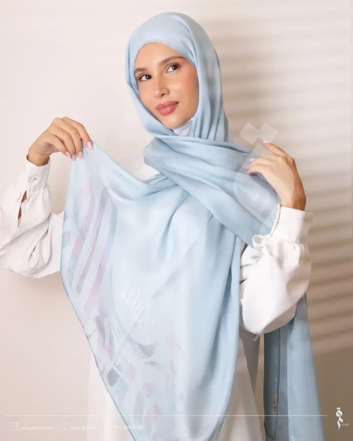 Plain light blue shawl