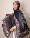 Black in pink border shawl