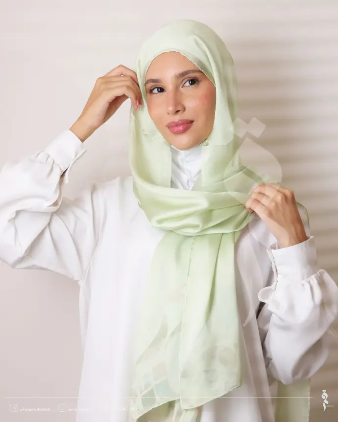 Plain green pastel shawl