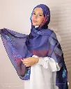 Dark blue border shawl