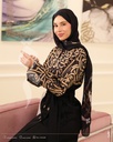Calligraphy trench coat in black