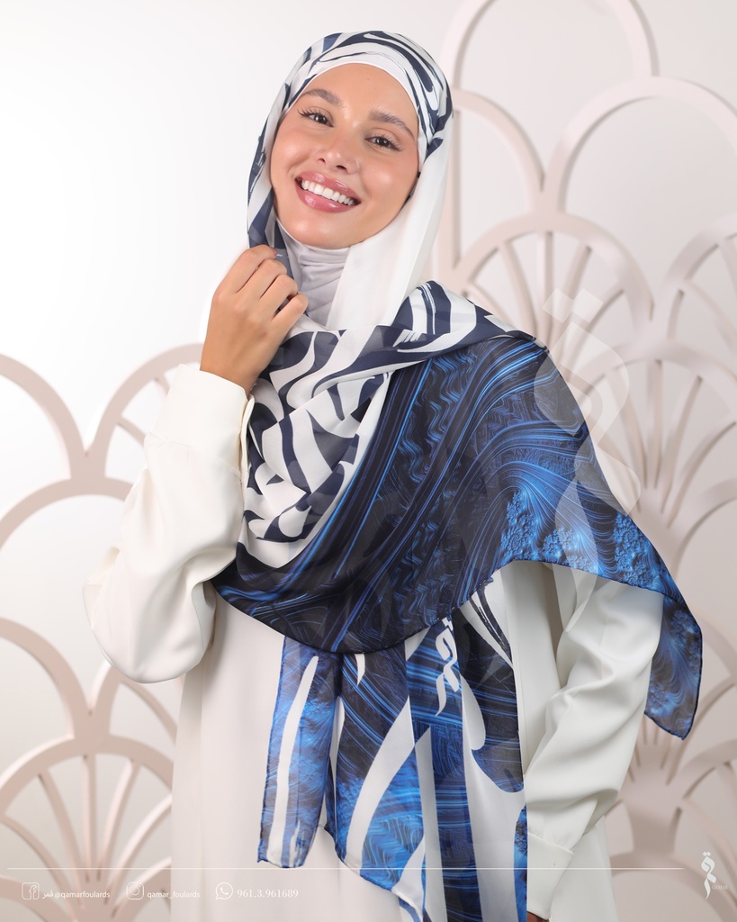 Arabian silk shawl / blue