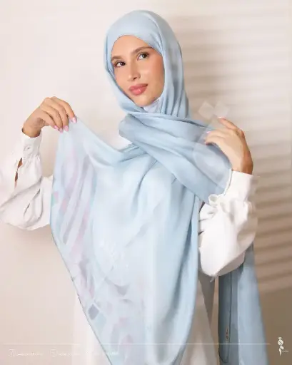Plain light blue shawl