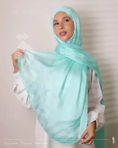 Plain turquoise shawl