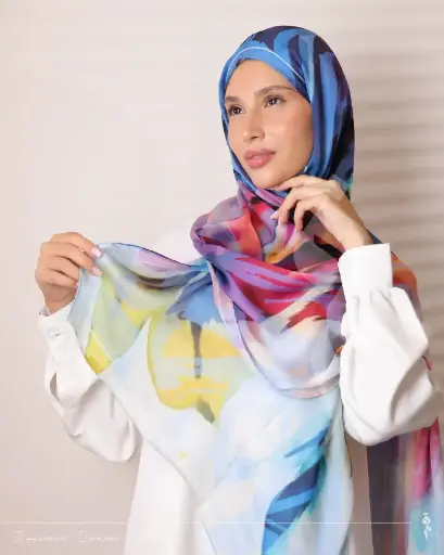 Autumn blue shawl