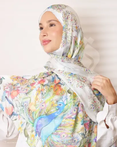 white peacock shawl
