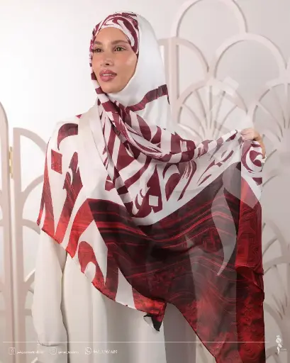Arabian silk shawl / red