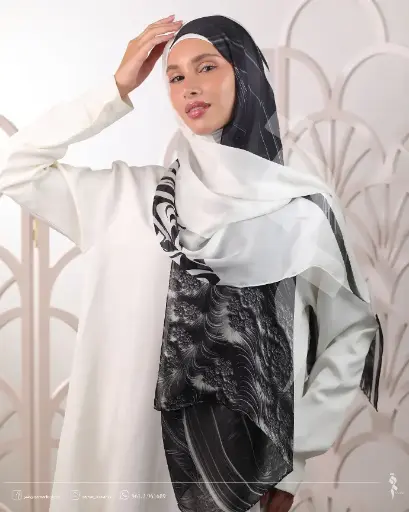 Arabian silk shawl / grey